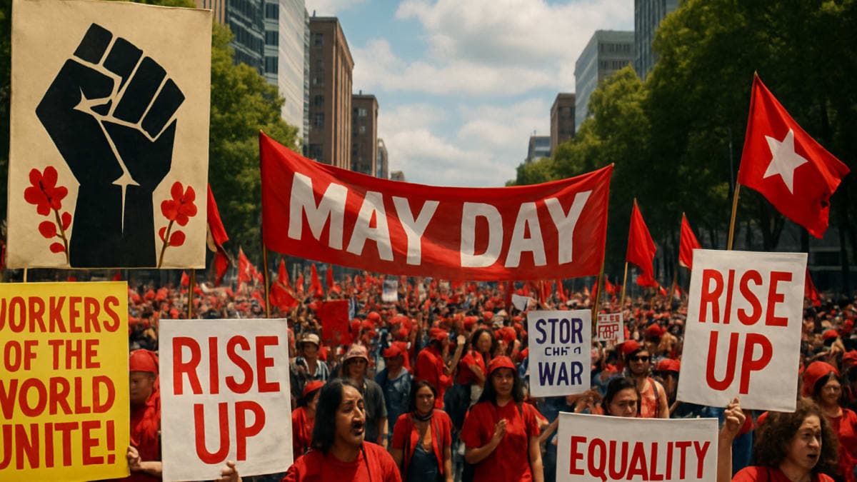 Tanda dan Seni Terbaik dari Aksi Protes May Day Besar-Besaran Tahun Ini