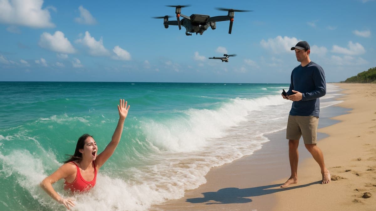 Nelayan Hiu Menggunakan Drone untuk Menyelamatkan Gadis Remaja yang Terjebak di Arus Balik Fla .: 'Dia Tidak Akan Bisa Selamat'