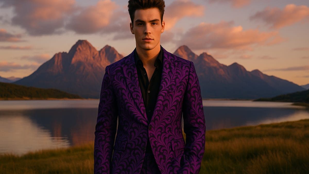 Benson Boone Tampil Memukau dengan Jas Motif Ungu yang Tegas untuk Penampilannya di 'Mystical Magical' AMAs 2025