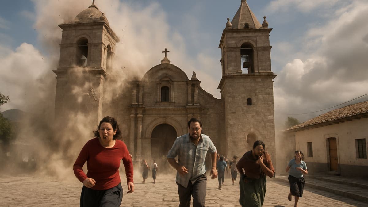 Jemaat Melarikan Diri saat Gempa Bumi Kuat Mengganggu Misa di Peru